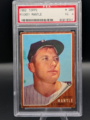 1962 Topps Mickey Mantle #200 PSA 4 New York Yankees