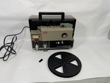 VTG Elmo ST-180E M 2-Track Super 8 Movie Projector Powers on, Untested W/ Box