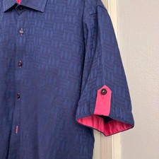 Maceoo Men's Navy and Blue Shirt