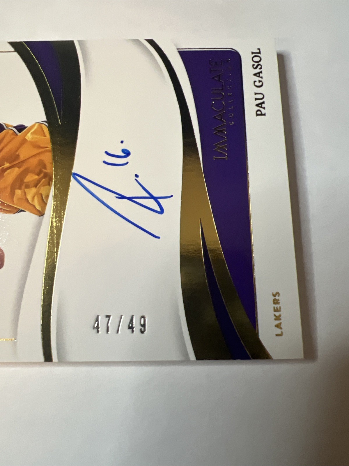Pau Gasol 2023-24 Panini Immaculate Ink On Card Auto /49 II-PAU view 2