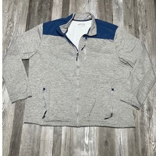 ORVIS Men's Heathered Gray Blue Full Zip Fleece Jacket XL