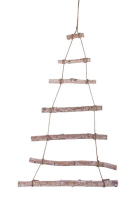 Rayher Deco-wooden ladder to hang up,X-mas tree, 75x40x1.5cm, Natural