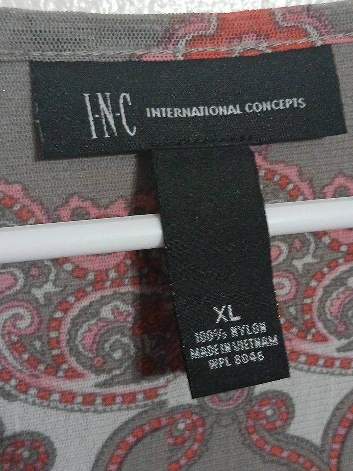 Blusas de cachemira gris/rosa con estrás INC International para mujer talla XL Foto 4 de 4