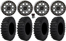 System 3 SB-7 15" Wheels Ti (6+1) 32" Dual Threat Tires RZR Turbo S / RS1