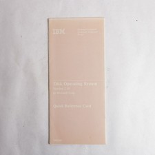 IBM Quick Reference Card Disk Operating System 2.10 By Microsoft