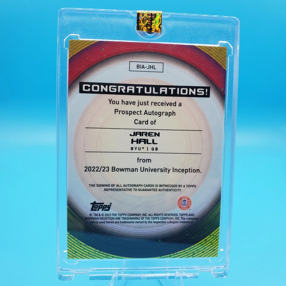 Jaren Hall 2022-23 Bowman University Inception Autograph BYU Cougars Auto - Image 2 of 2