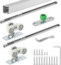 72" Pocket Door Hardware Kit with Soft Close, 6ft Aluminum Track