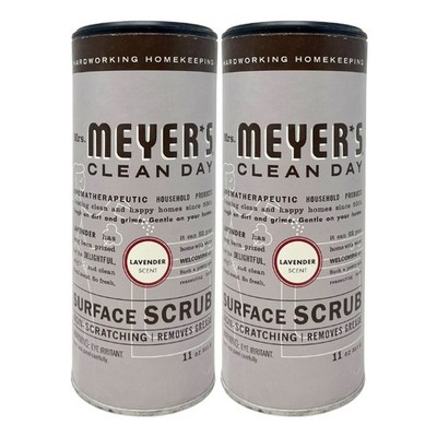 2x Mrs. Meyer's Surface Scrub, Lavender, 11oz - Non Scratching | Removes Grease