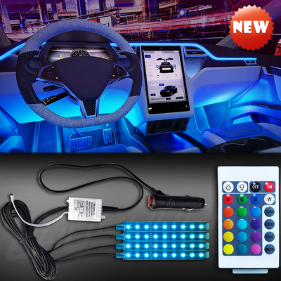 cigarette lighter lights interior FOR VW Caddy Van LED Rear Loading KIT RGB Light Bar Over 16 Colors And Different Tones For Selection(blinking 4pcs 48LED RGB Car Interior