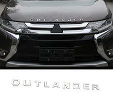Outlander Letters Emblem Front Hood Nameplate Chrome 2003-21 Mitsubishi