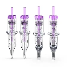 Wormhole Tattoo Cartridge Needles, 20Pcs Mixed Sizes 3RL 5RL 5RM 7RM Disposable 