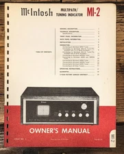 McIntosh Model  Mi-2 Tuning Indicator Owners / User Manual *Original*