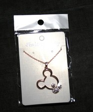 Rose Gold Mickey Mouse Necklace Sparkly Embellished