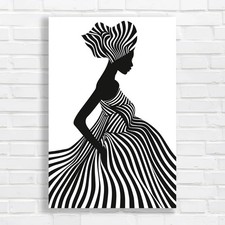 Elegant Zebra Woman Abstract Canvas Print Large Picture Wall Art