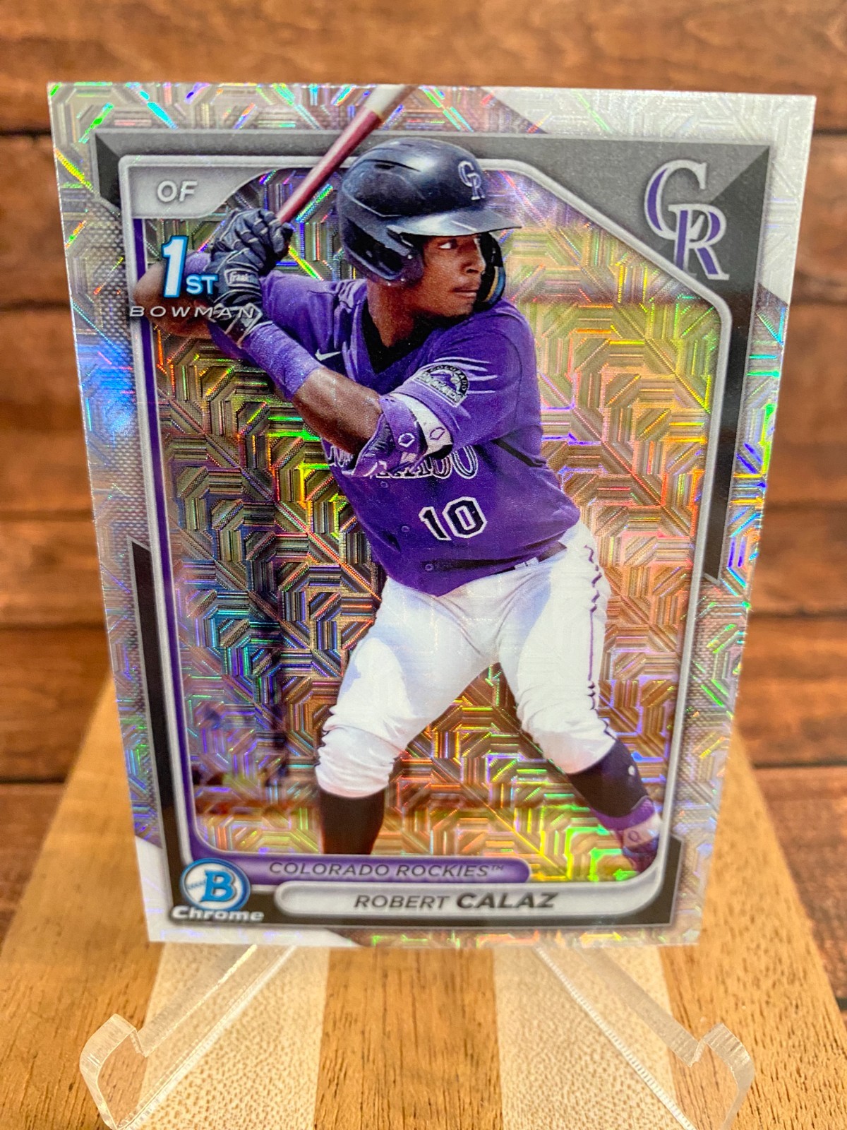 2024 Bowman Chrome Robert Calaz 1st Mojo Refractor #BCP-131 Colorado Rockies