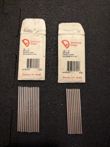 Vermont Gage 501311000 #35 x 2 5/8" HSS Drill Blank Lot