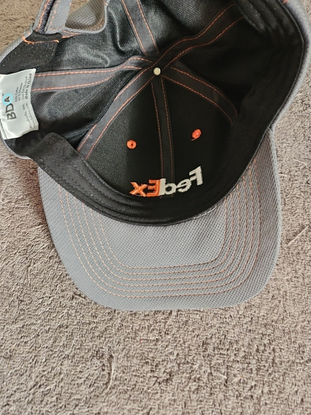 FedEx Hat Cap Adjustable Strap Back Black/Gray Em… - image 2