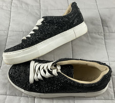 Betsey Johnson Black Rhinestone Sneakers Size 9