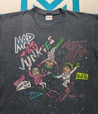 Vintage Mad Ski Junkies Shirt Made In USA Single Stitch Park City Utah Rad Large