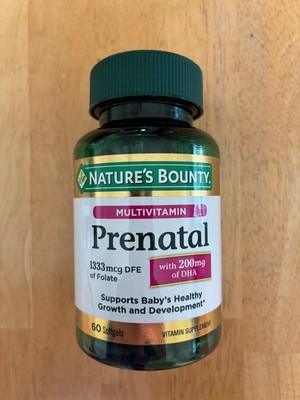 Nature s Bounty Prenatal Multivitamin Omega-3 DHA EPA 60 Softgels