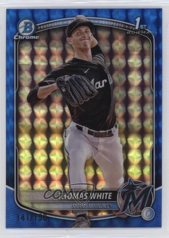 2025 Bowman Chrome Prospects Blue Geometric Refractor /150 Thomas White #BCP-69