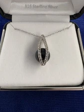 Sterling silver necklace with onyx, please read item description