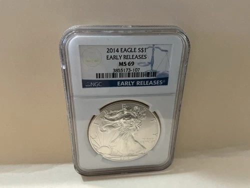 2014 Silver American Eagle 1 Ounce .999 Fine Silver NGC MS 69 Early Release