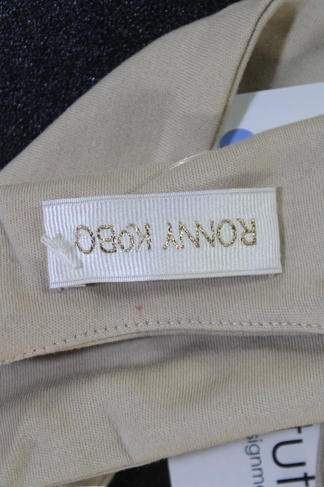 Sujetador deportivo Ronny Kobo para mujer cuello redondo sin mangas ajustado beige talla S Foto 4 de 4