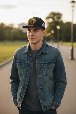 Diesel C-Vintery Herren Cap OS Schwarz Snapback Wollmischung Gesticktes Logo Unisex