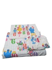 Vintage Sesame Street Numbers Twin Sheet Set JP Stevens Bert Ernie Cotton