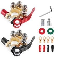 Car Battery Terminal Connector 4 Way Quick Release for SAE/JIS A Type (Gold-A)