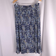 Vintage Sag Harbor Skirt Womens L Oversized Fits 1X 2X Floral Crinkle 90s Fest