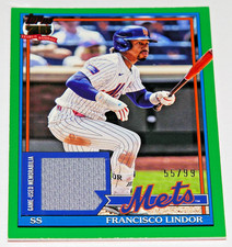 Francisco Lindor NY Mets  91R-FL RELIC Card Green 55/99 2026 Topps 1991 Style