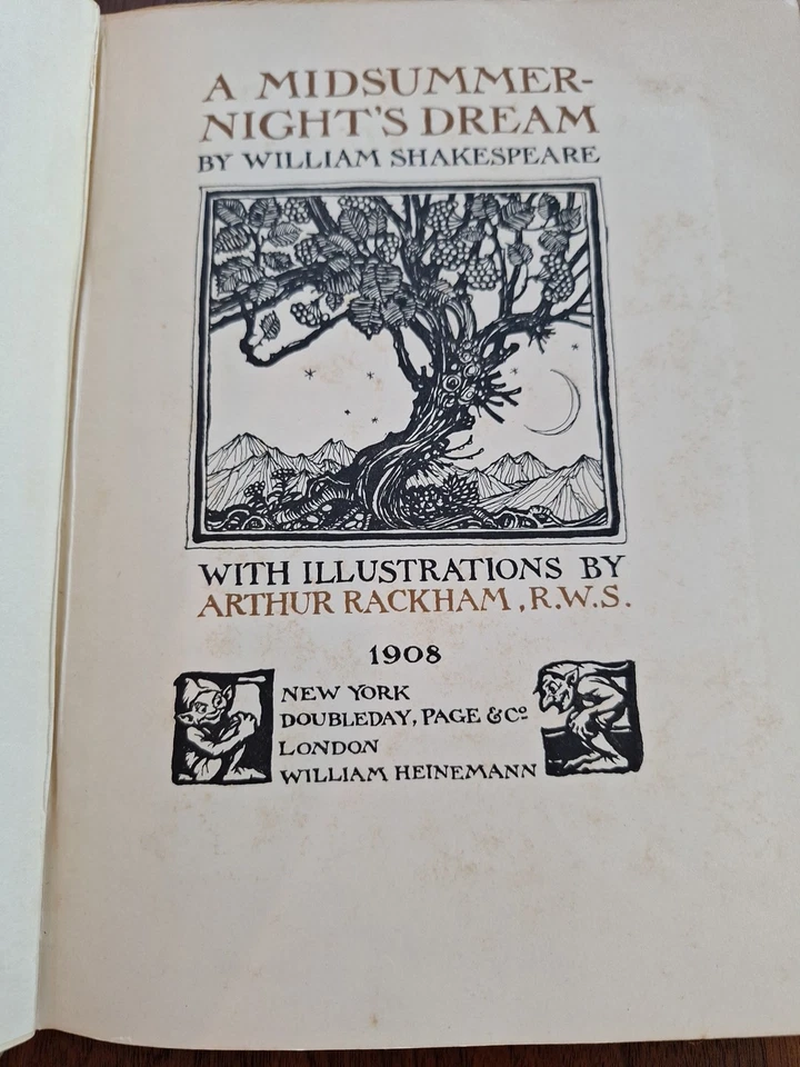 A Midsummer Night's Dream, Illustrated by Arthur Rackham 1st Edition 1908 Foto 4 de 4