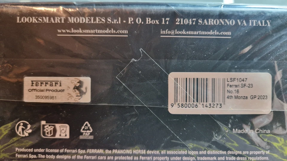 Ferrari SF-23 #16 Charles Leclerc 4th Monza Italy Gp 2023 1/43 Looksmart LSF1047 - Bild 4 von 4