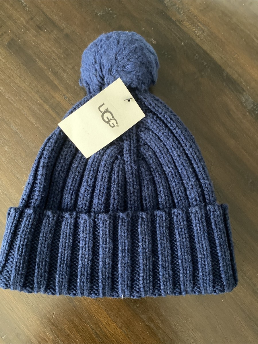 UGG Dark Blue women Pom-Pom Beanie Ugg Pom Pom Hat Navy NWT | eBay main image 2