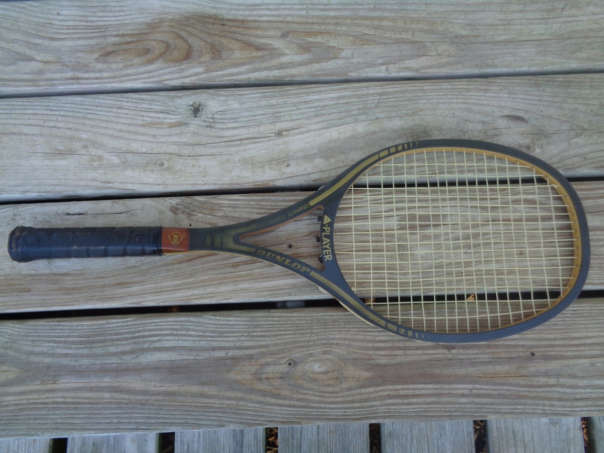 RARE USED DUNLOP A-PLAYER WOODEN GRAPHITE COMPOSITE TENNIS