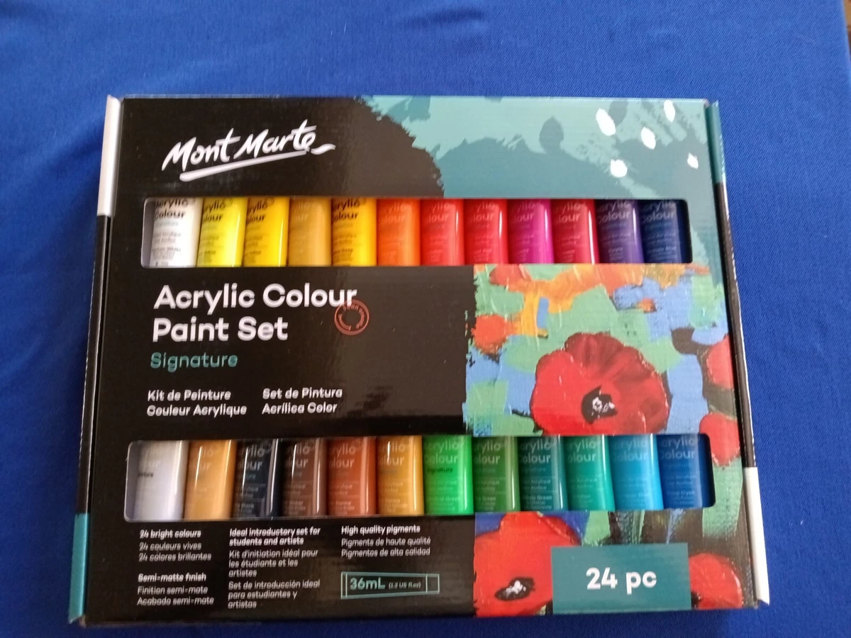 Mont Marte Acrylic Paint Set Signature 24 Colours 36ml NIB