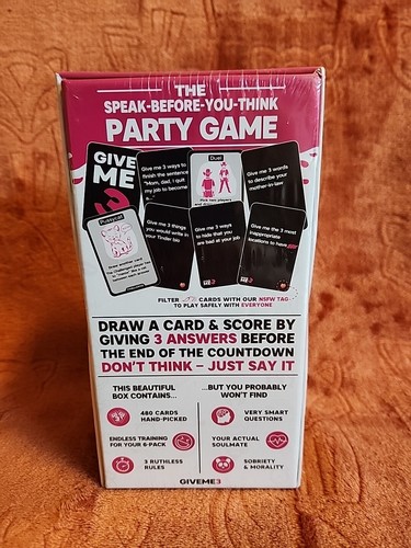 GIVE ME 3 Speak-Before-You-Think Party Game – New Conversation Starter - Picture 3 of 5