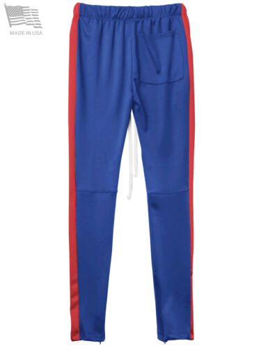Pantalones de pista para hombre a rayas Pantalones de sudadera de ajuste ajustado con cremallera cordón de dos tonos - Imagen 4 de 60