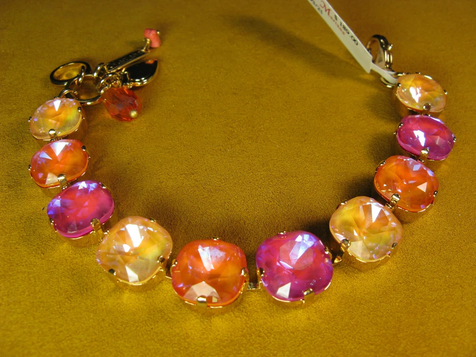 MARIANA браслет SWAROVSKI кристаллы теннис желтое золото PL розовый оранжевый желтый - Изображение 2 из 3