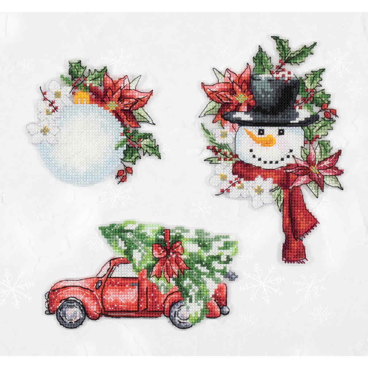 Luca-S counted cross stitch kit ""Toys kit Ornament Set of 3 pcs. "", ca. a 9x15cm