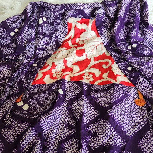 Antique Vintage Japanese Silk Kimono Black HAORI Jacket Purple Royal Unique - Picture 12 of 17