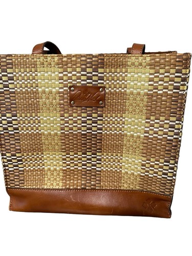 Patricia Nash Embossed Wicker Woven Toscano Khaki Tote P607342 - Picture 4 of 21
