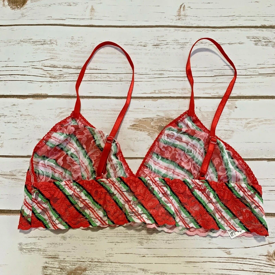 Bralette Hanky Panky It's A Wrap Triángulo Rojo Multicolor Sin Forro Elástico Talla S Foto 4 de 4