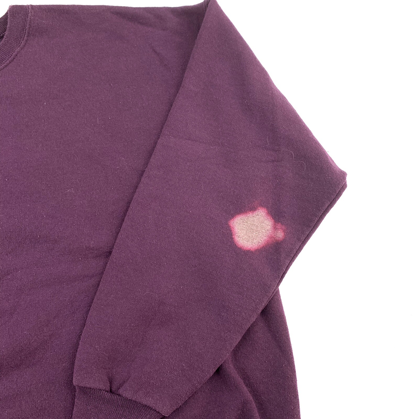 Hanes Her Way Womens XL Purple Crewneck Sweatshirt Bleach Stained eBay