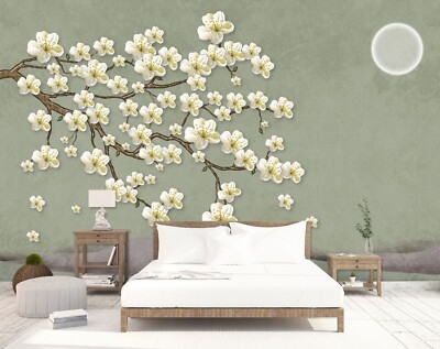 3D Flower Branch ZHUA7308 Wallpaper Wall Murals Removable Self-adhesive Ann 24