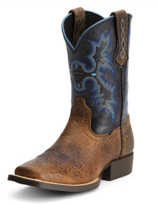 Ariat Kid's Tombstone Blue/black Leather Western Boot 10012794
