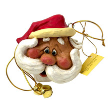 Santa Head Bert Anderson Collection Sculpture Christmas Ornament 5" Brand NWT
