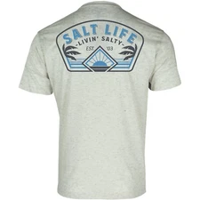 Salt Life TriBlend S/S  Tee Chalk Sunny Palm L Live Salty Saltlife NWT